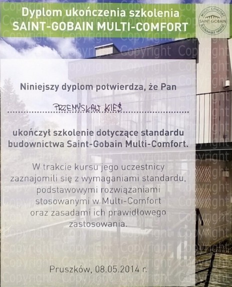 Certyfikat Saint Gobain